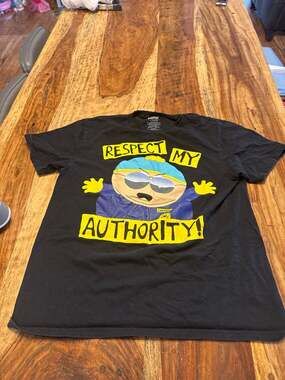South Park Eric Cartman Respect My Authority Graphic T-Shirt Size L